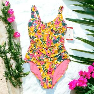 NWT Anne Cole sunshine floral one piece swimsuit women’s size XS